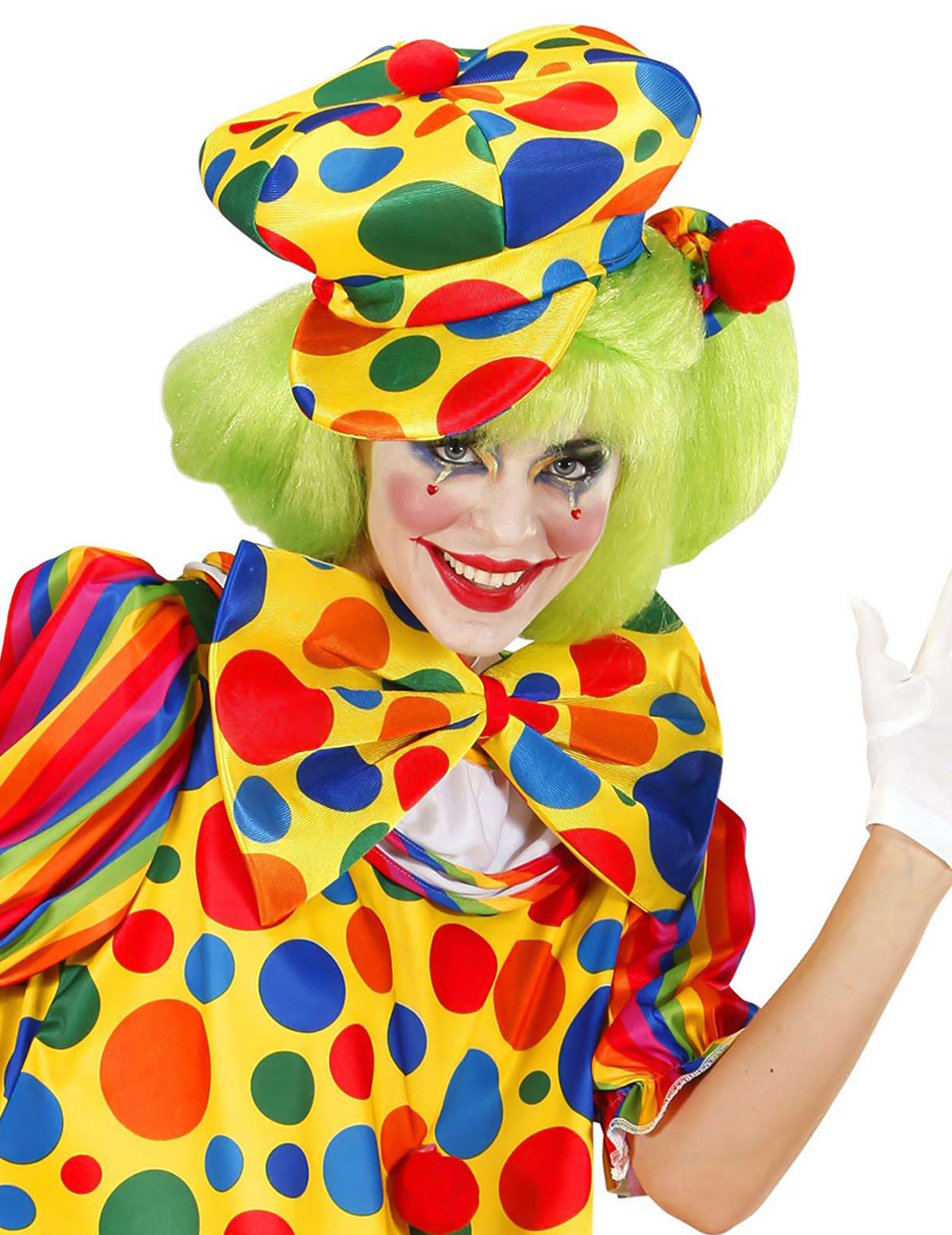Clown Schirmmütze mit Punkten gelb-bunt von WIDMANN