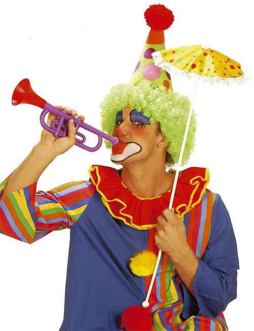 Clown Trompete Kostümzubehör bunt 30cm von WIDMANN