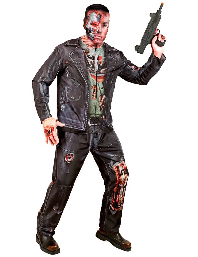 Cyborg Kostüm für Erwachsene Schwarz Halloween von WIDMANN