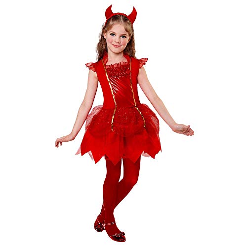 W WIDMANN MILANO Party Fashion - Kinderkostüm Teufel, Kleid, Faschingskostüme Kinder für Halloween und Karneval, Satan, Hölle von W WIDMANN MILANO Party Fashion