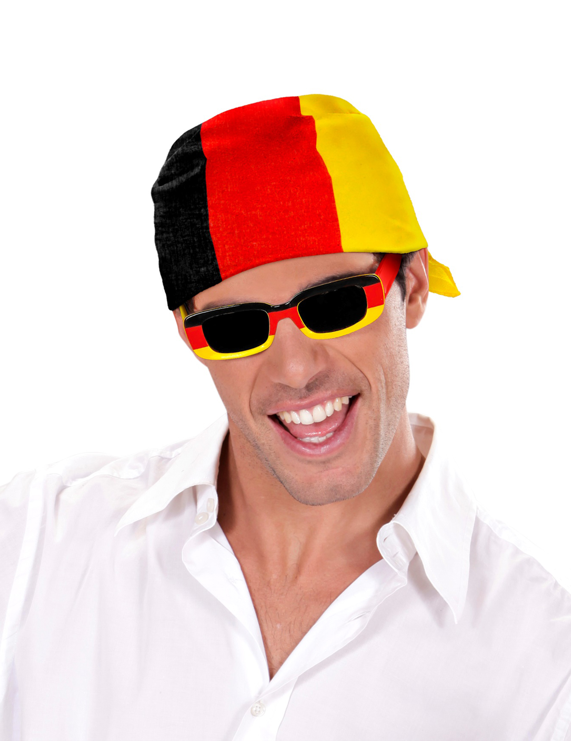 Deutschland Bandana Fussball Fanartikel Flagge schwarz-rot-gelb 55x52cm von WIDMANN