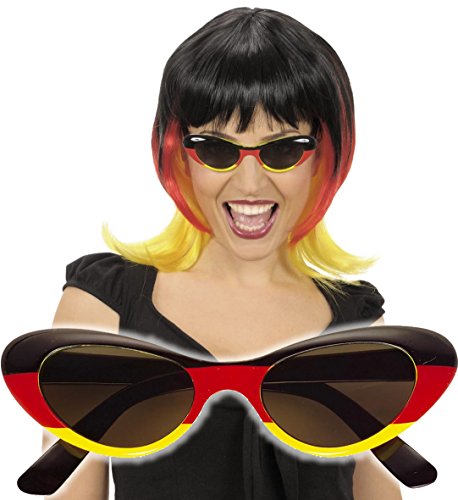 * Deutschland Sonnenbrille * als Verkleidung für WM, EM, Karneval oder Fussball Mottoparty // Female // Geburtstag Kindergeburtstag Fan Brille schwarz rot Gold Germany von Widmann