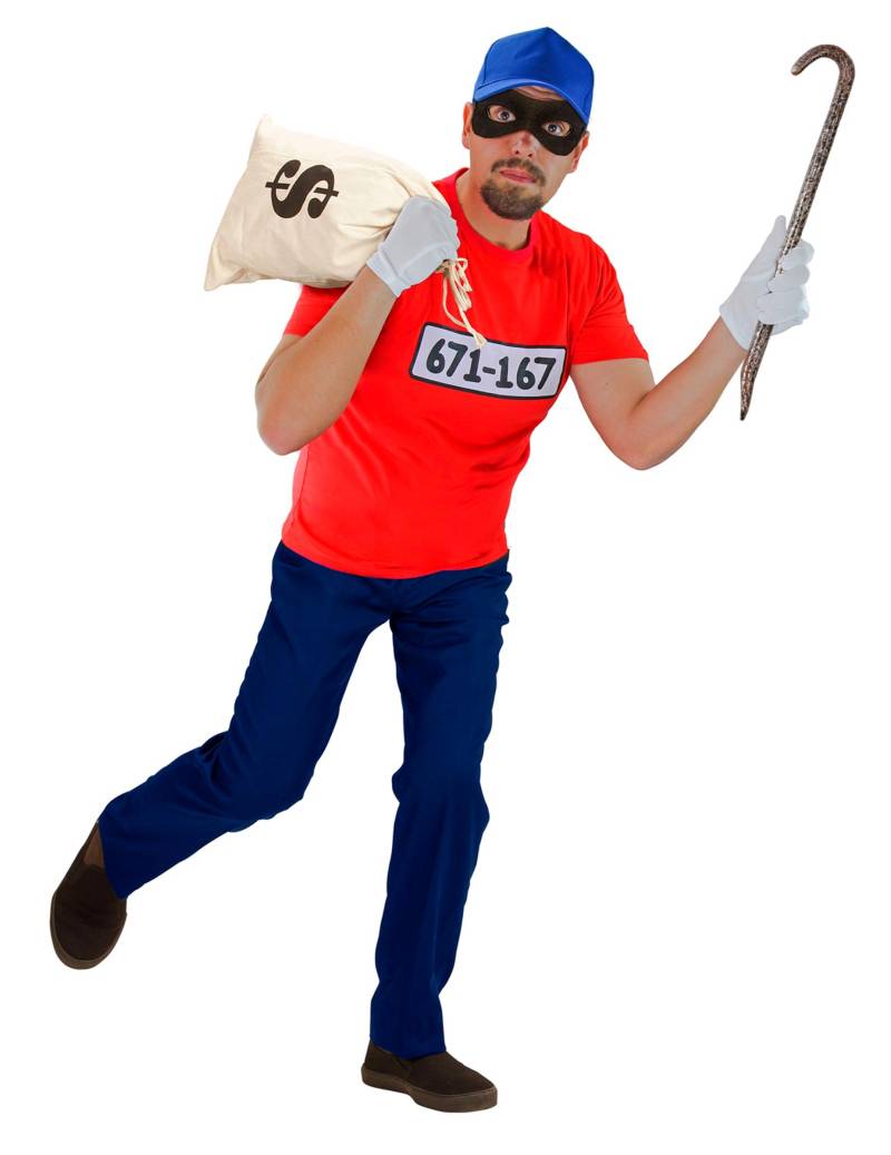 Einbrecherkostüm für Herren rot von WIDMANN