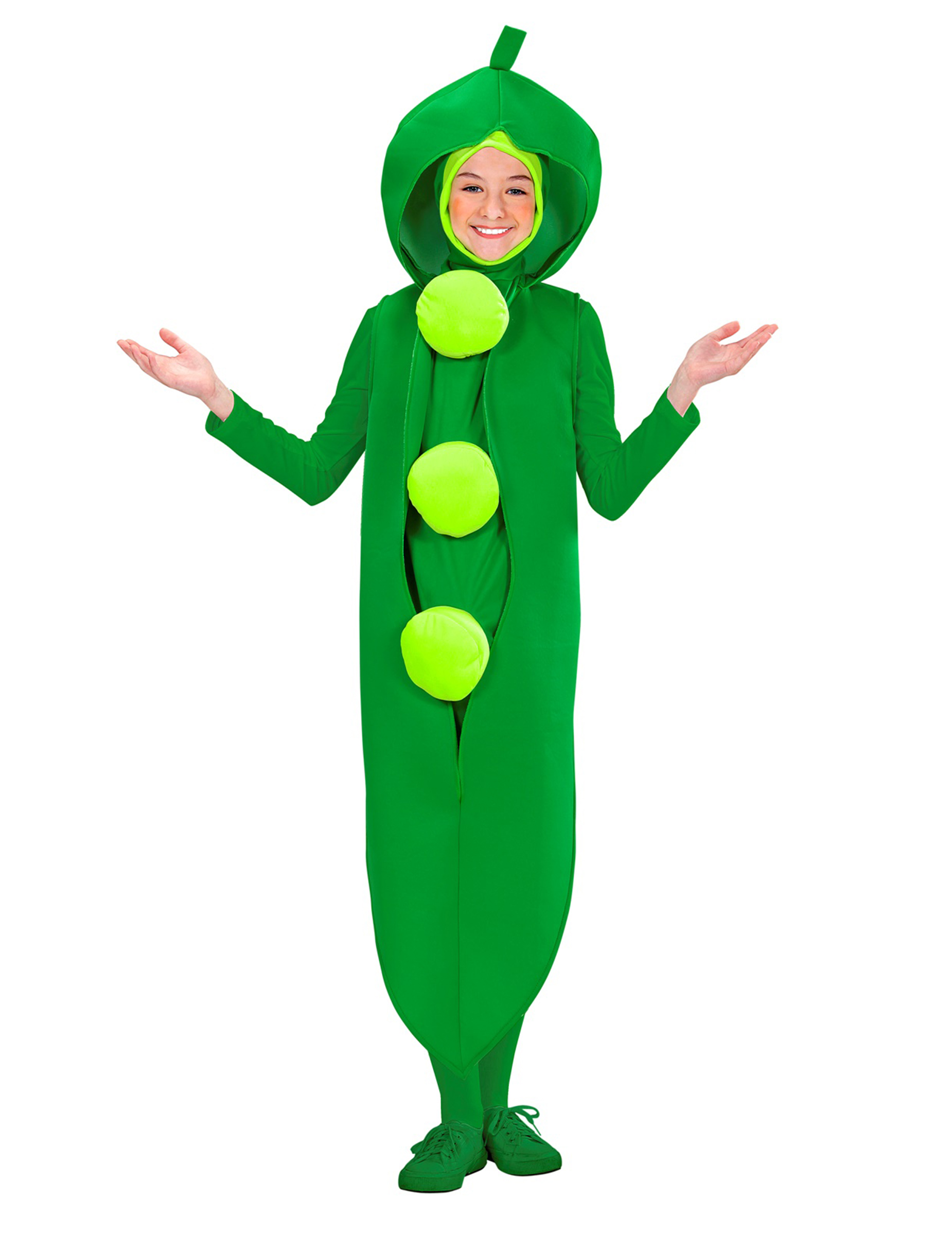 Erbsen-Outfit für Kinder grün von WIDMANN