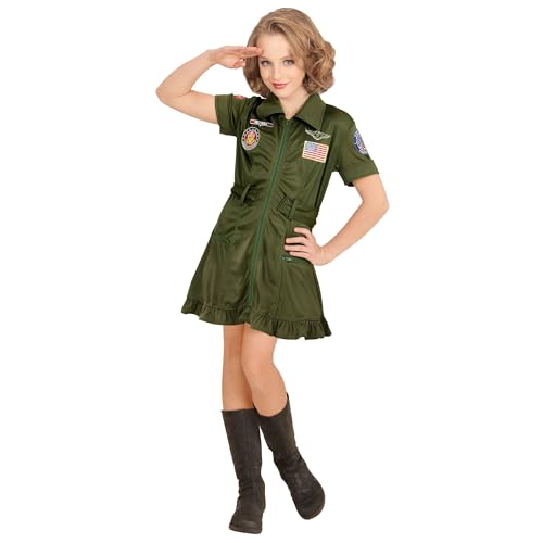 W WIDMANN MILANO Party Fashion - Kinderkostüm Kampfjet Pilotin, Kleid, Uniform, Army, Faschingskostüme von WIDMANN MILANO PARTY FASHION