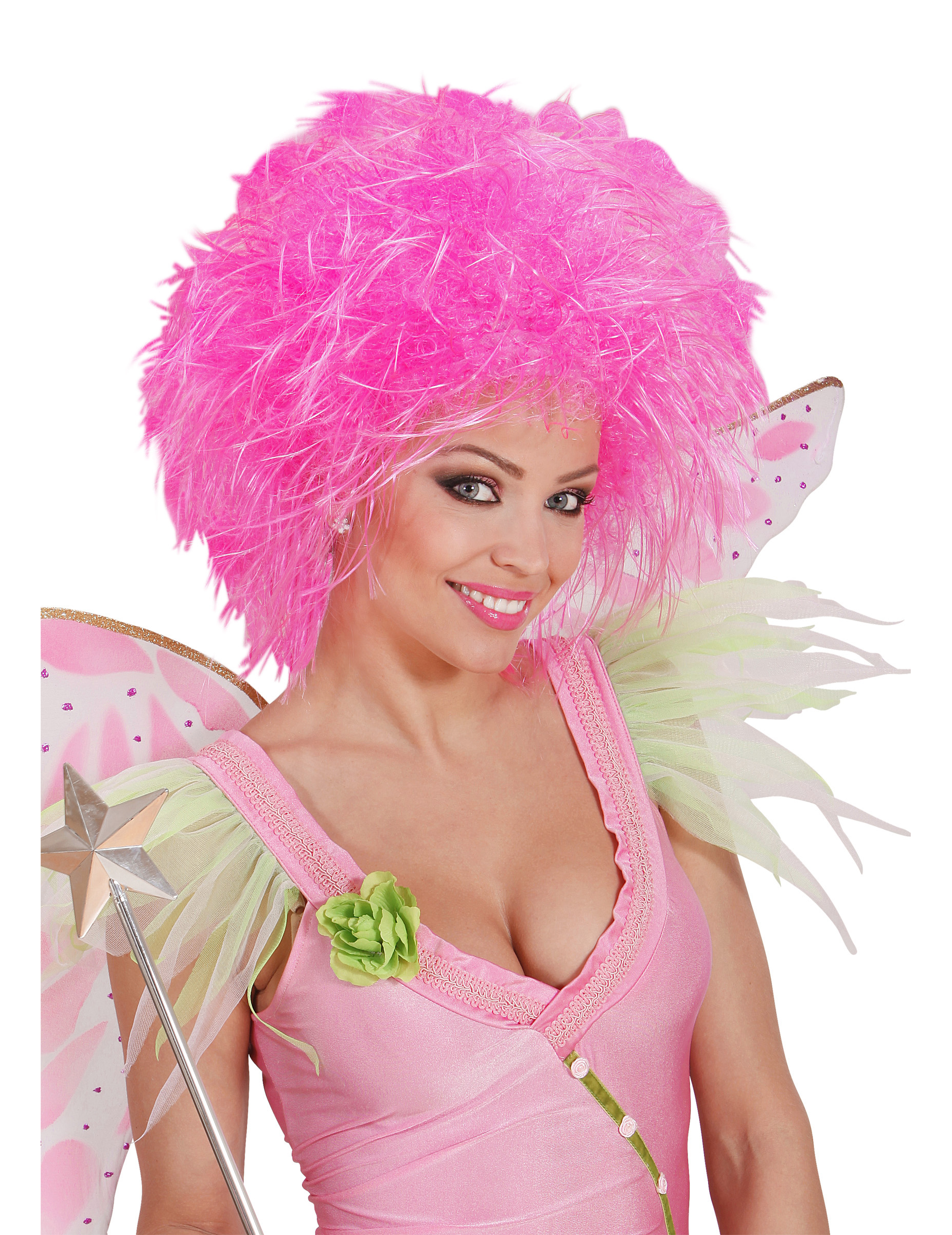 Fee Kurzhaar-Perücke neon pink Fee Kurzhaar-Perücke neon pink von WIDMANN