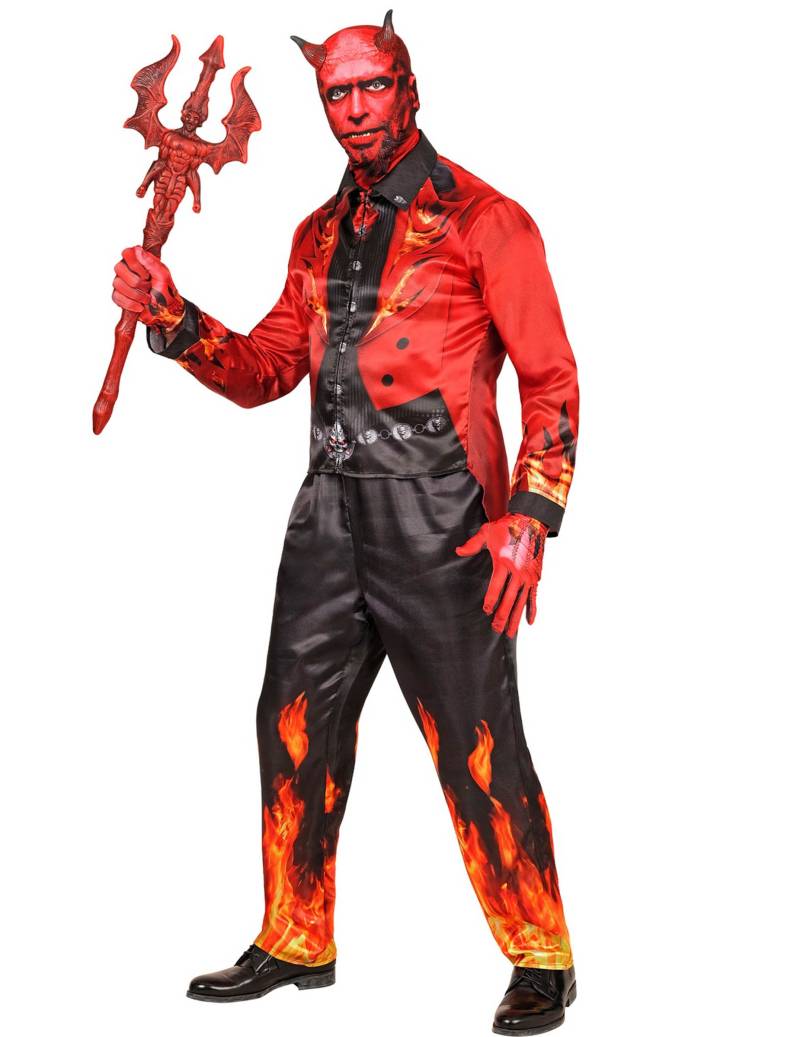 Flammender Teufel Komplettkostüm für Erwachsene von WIDMANN