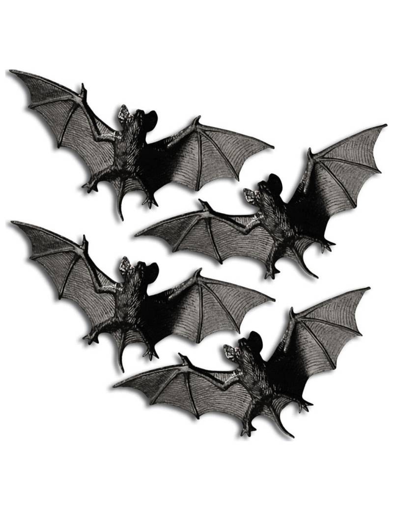Fledermaus Halloween Deko schwarz-braun 4er-Set 11cm von WIDMANN