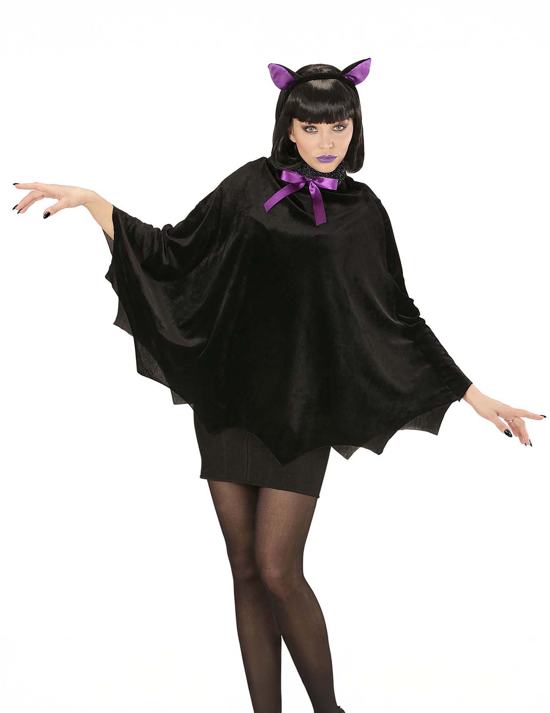 Fledermaus-Poncho für Damen Fledermaus-Kostüm für Halloween schwarz Fledermaus-Poncho für Damen Fledermaus-Kostüm für Halloween schwarz von WIDMANN