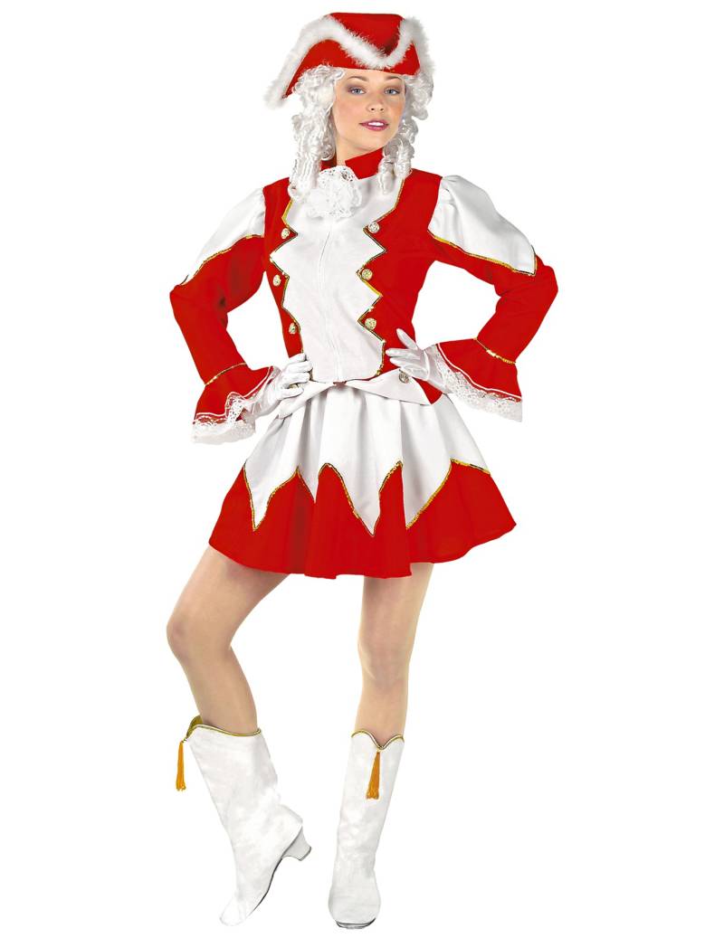 Funkenmariechen Damenkostüm weiss-rot Funkenmariechen Damenkostüm weiss-rot von WIDMANN