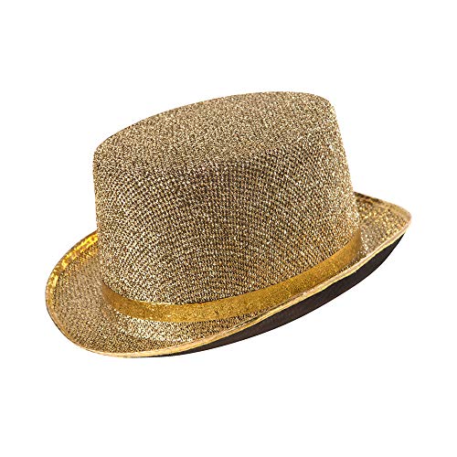 W WIDMANN MILANO Party Fashion 2495L - Zylinderhut, Gold Lurex, aus Filz, Hut, Kopfschmuck, Accessoire, Mottoparty, Karneval von W WIDMANN MILANO Party Fashion