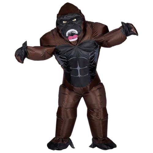 W WIDMANN MILANO Party Fashion - Aufblasbares Gorilla Kostüm, mit integriertem Gebläse, Karneval, Mottoparty, Braun von W WIDMANN MILANO Party Fashion