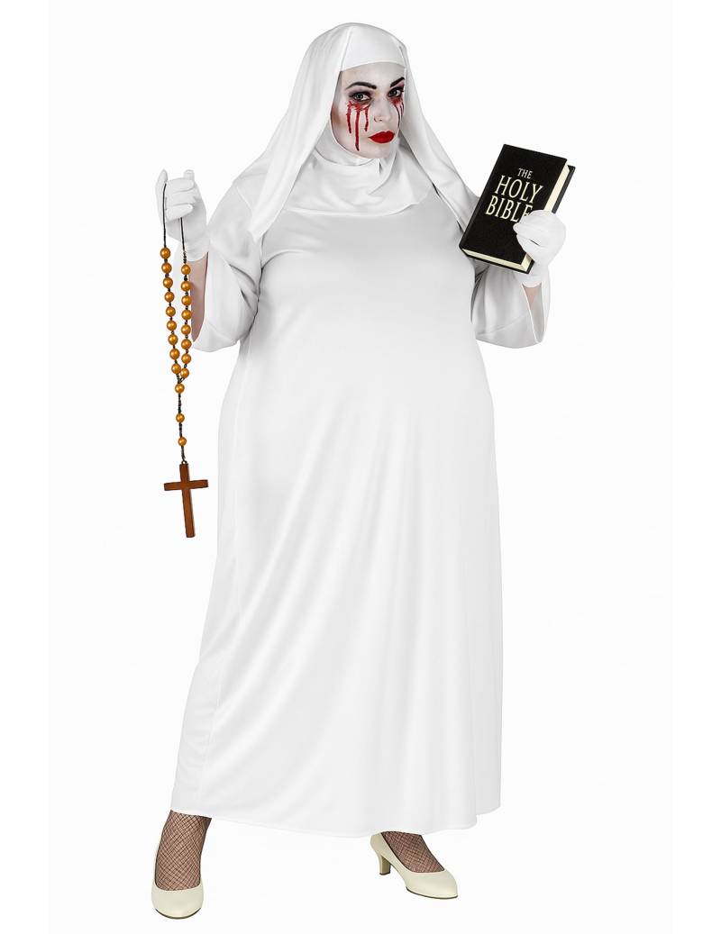 Geisternonnen-Kostüm für Damen in Übergröße weiß Geisternonnen-Kostüm für Damen in Übergröße weiß von WIDMANN