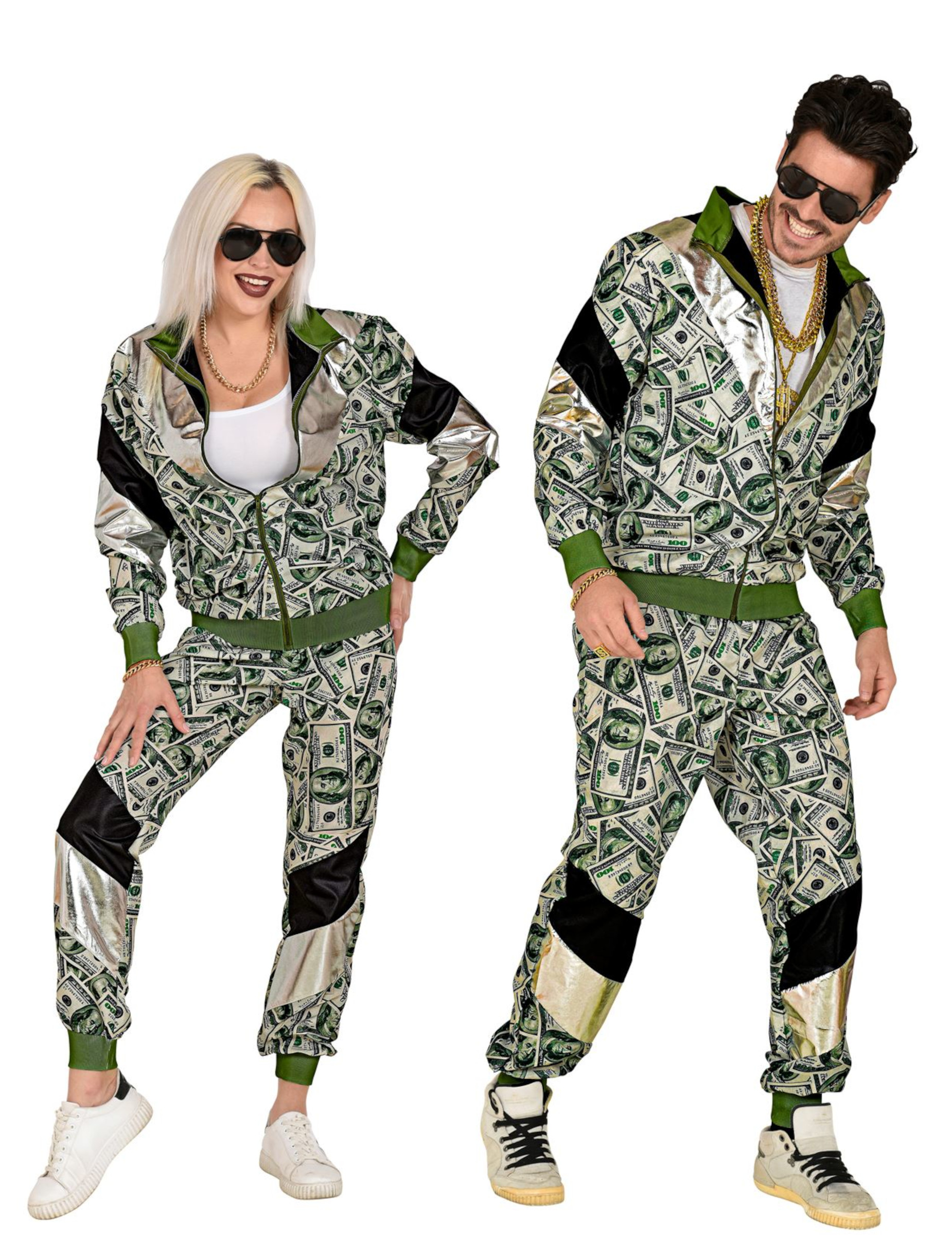 Geld-Trainingsanzug Gangster Dollar Print Geld-Trainingsanzug Gangster Dollar Print von WIDMANN