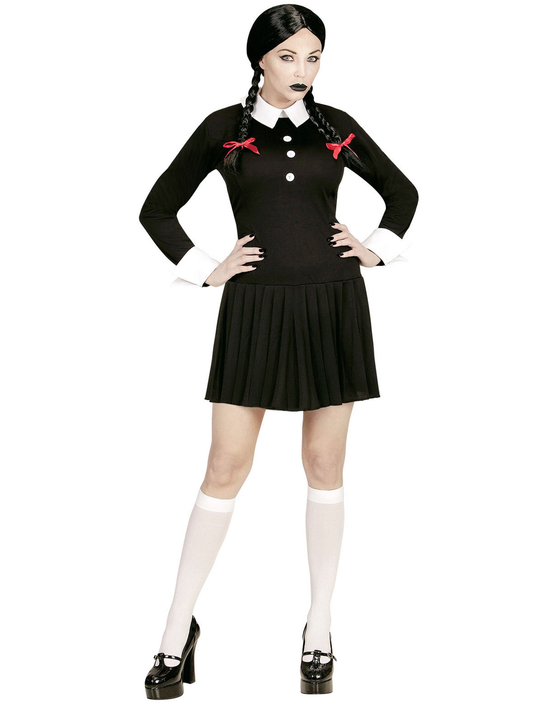 Gothic-Schülerin Damenkostüm Halloweenkostüm schwarz-weiss Gothic-Schülerin Damenkostüm Halloweenkostüm schwarz-weiss von WIDMANN