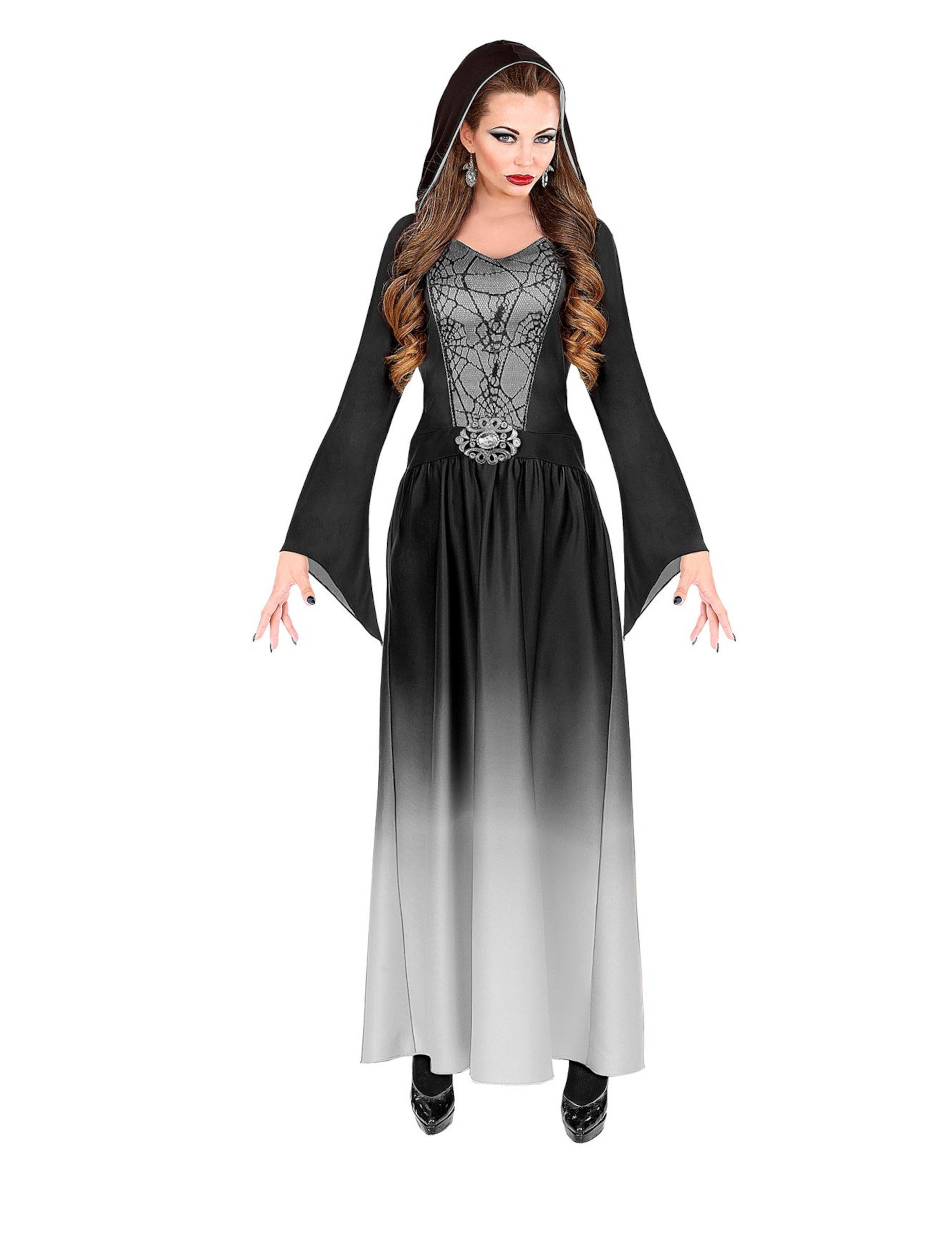 Gothic Vampirfürstin Halloween-Damenkostüm schwarz-weiß Gothic Vampirfürstin Halloween-Damenkostüm schwarz-weiß von WIDMANN