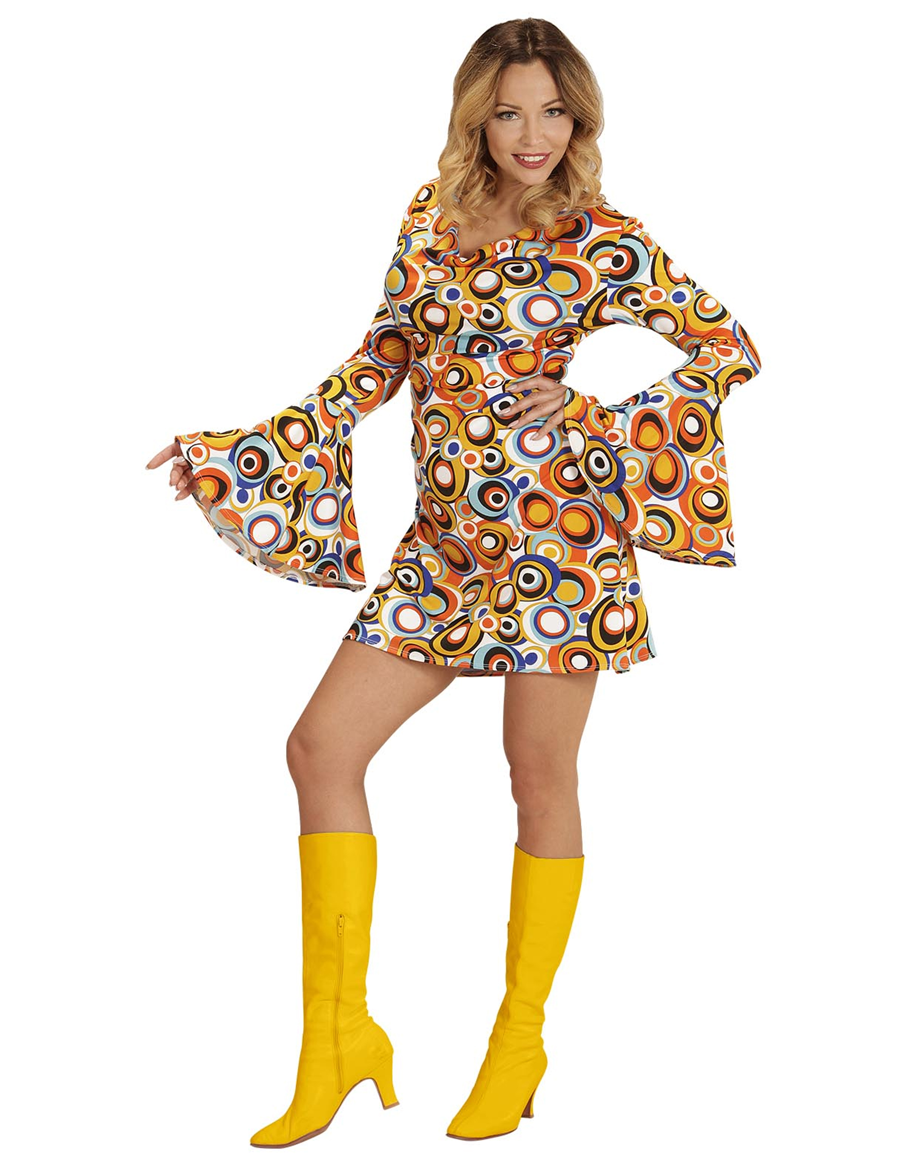 Groovy 70er Jahre Damenkostüm mit Blasenmustern Groovy 70er Jahre Damenkostüm mit Blasenmustern von WIDMANN