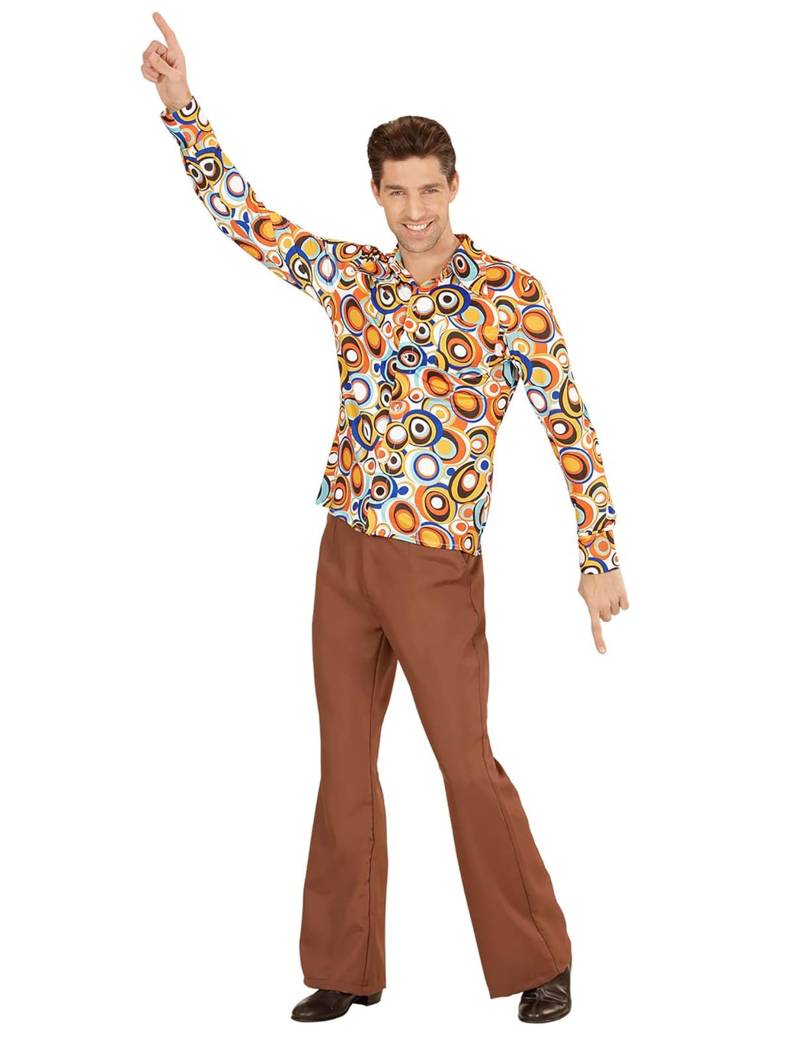 Groovy 70er Jahre Shirt mit Blasenmuster für Herren von WIDMANN