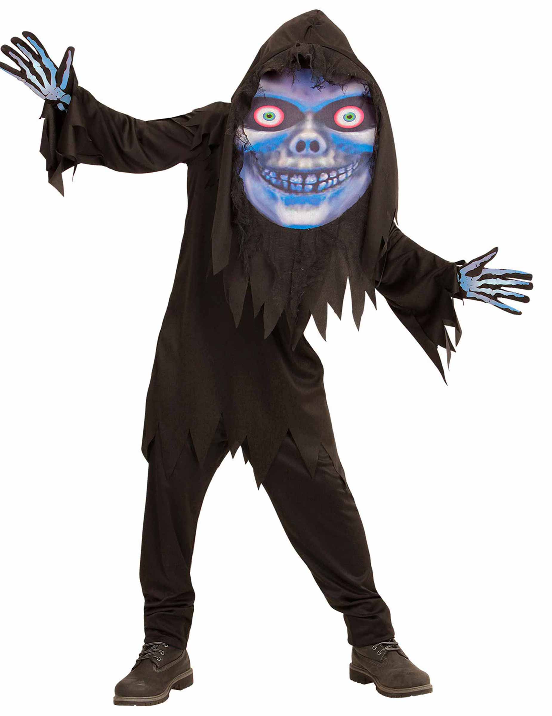 Gruseliger Sensenmann mit großem Kopf Halloween-Kostüm für Teenager Gruseliger Sensenmann mit großem Kopf Halloween-Kostüm für Teenager von WIDMANN