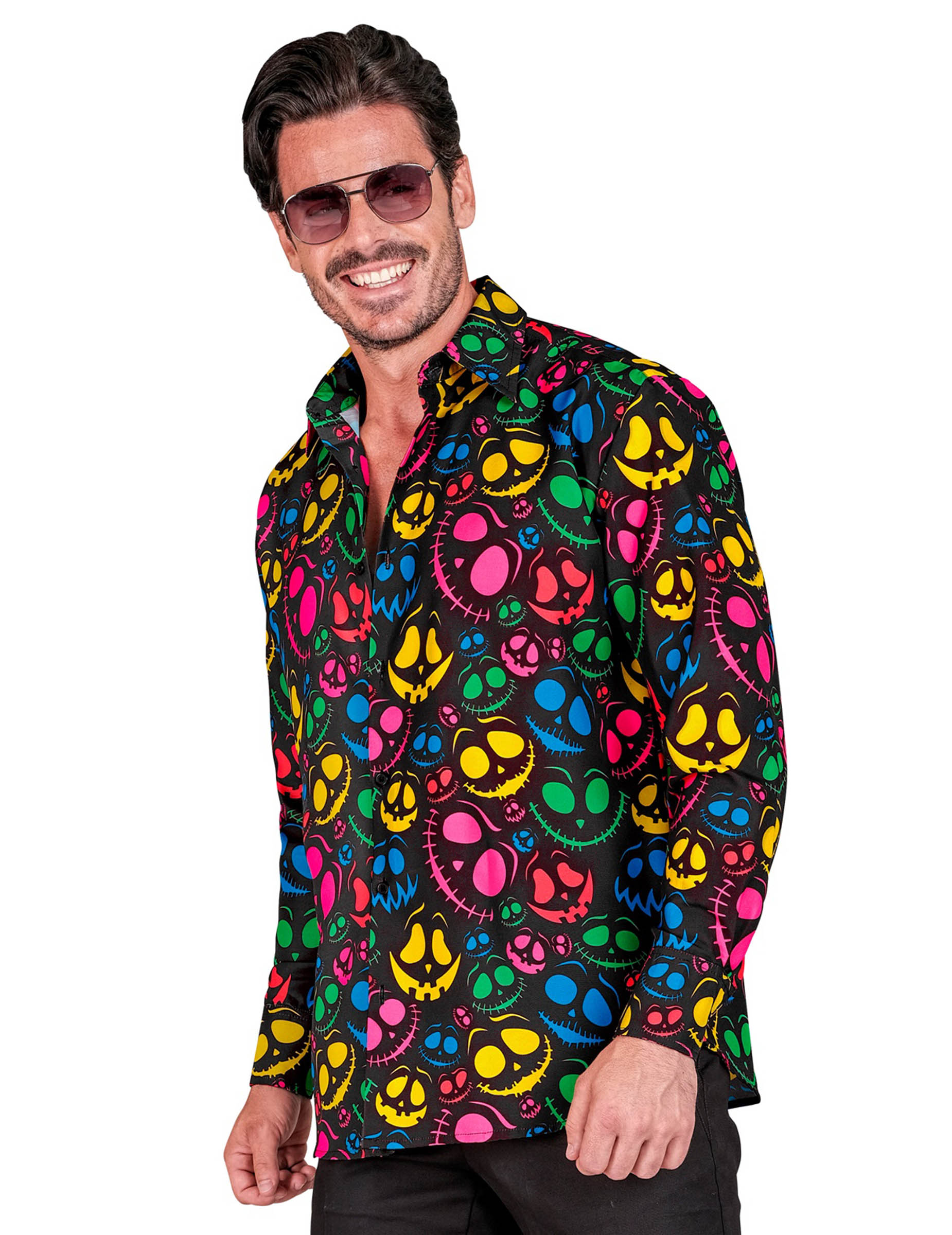 Halloween Neon Geisterhemd für Herren von WIDMANN