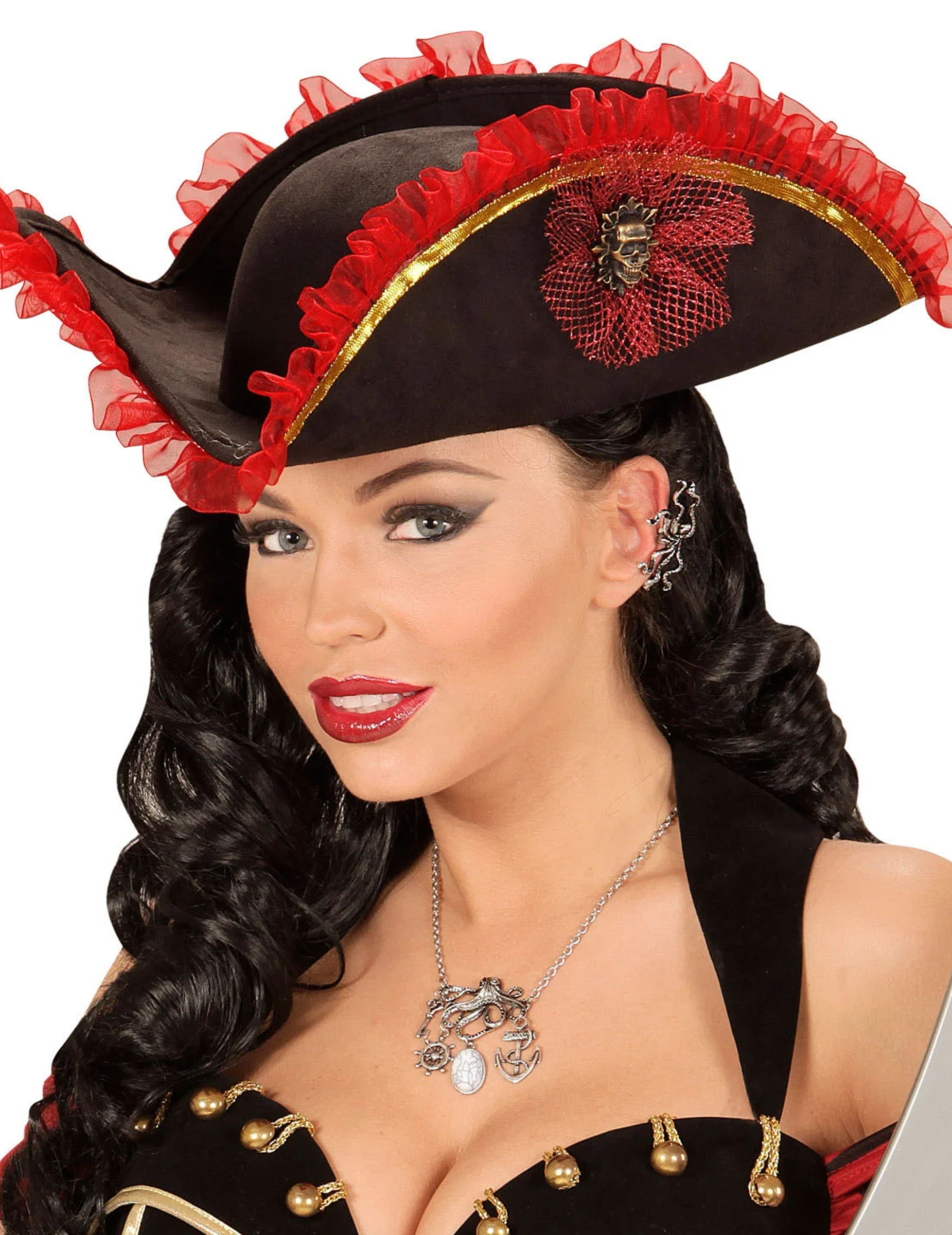 Halskette Piratenmotive für Damen silber Halskette Piratenmotive für Damen silber von WIDMANN