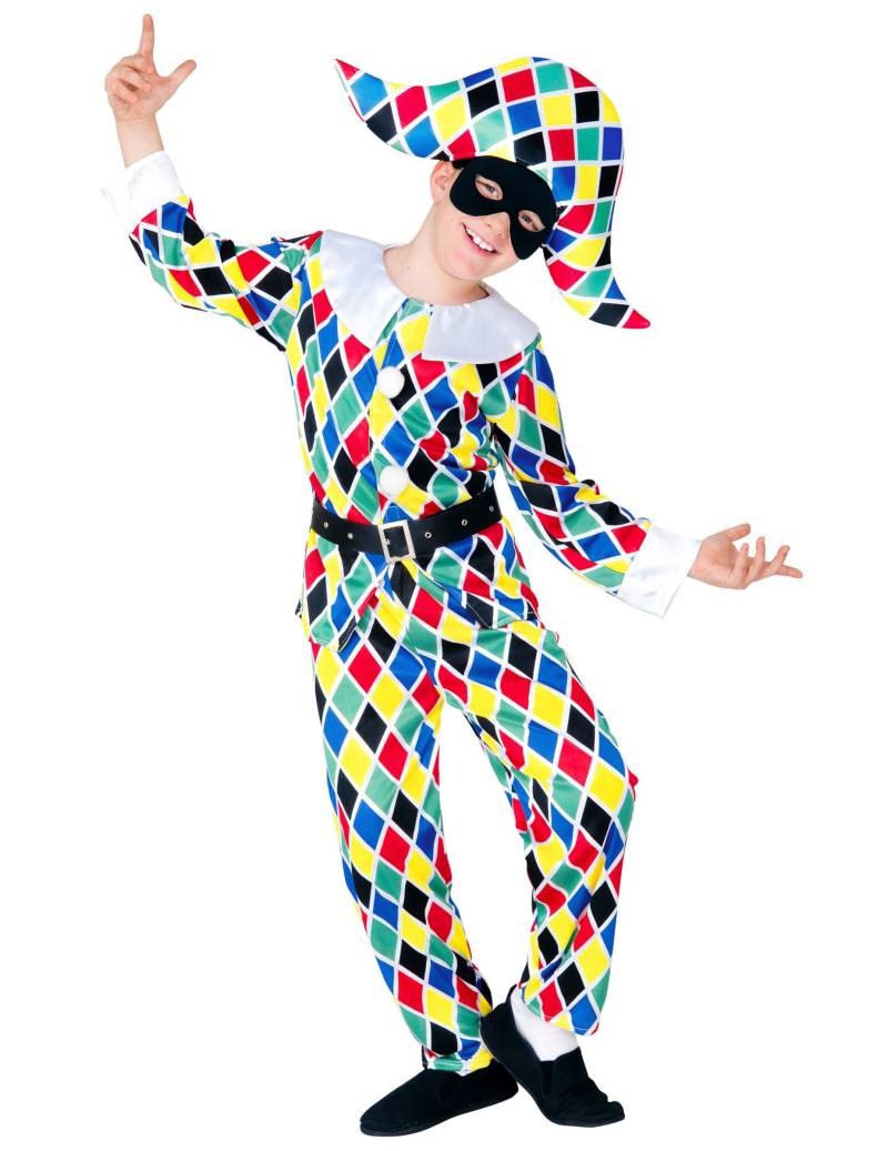 Harlekin-Kostüm Commedia dellArte für Kinder bunt von WIDMANN