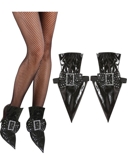 Hexen-Schuhcover Hexenkostüm-Zubehör 2 Stück schwarz-silber Hexen-Schuhcover Hexenkostüm-Zubehör 2 Stück schwarz-silber von ESPA