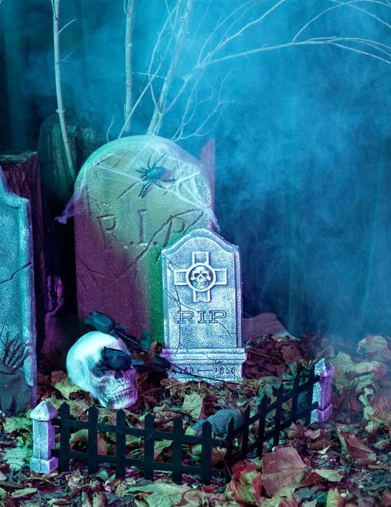 Friedhof Grabstein Skelett Halloween Partydeko-Set 21-teilig bunt von SMIFFY'S