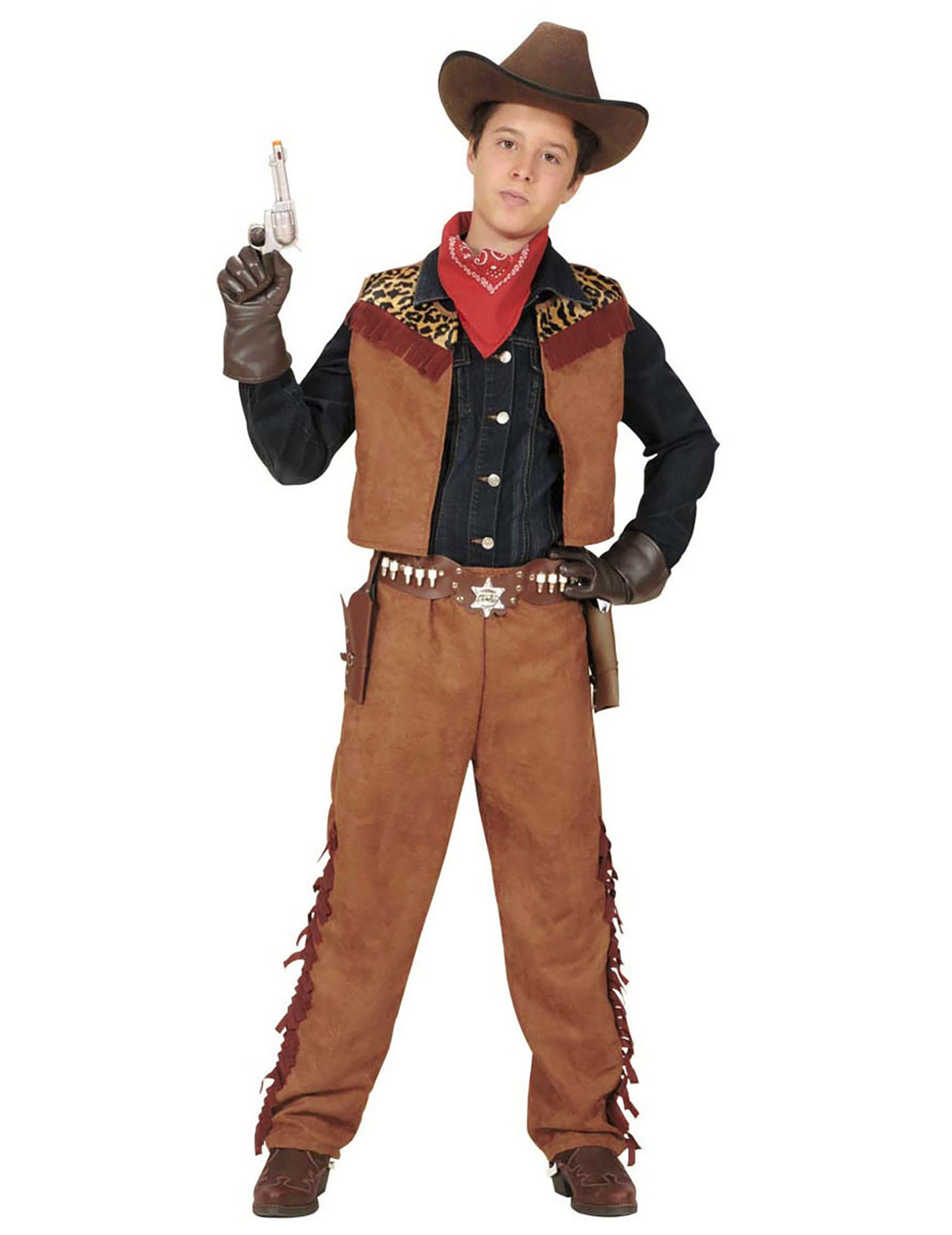 Jungen-Cowboy-Kostüm braun von WIDMANN