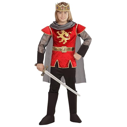 "KING ARTHUR" (coat, pants, boot covers, crown, cape) - (116 cm / 4-5 Years) von WIDMANN