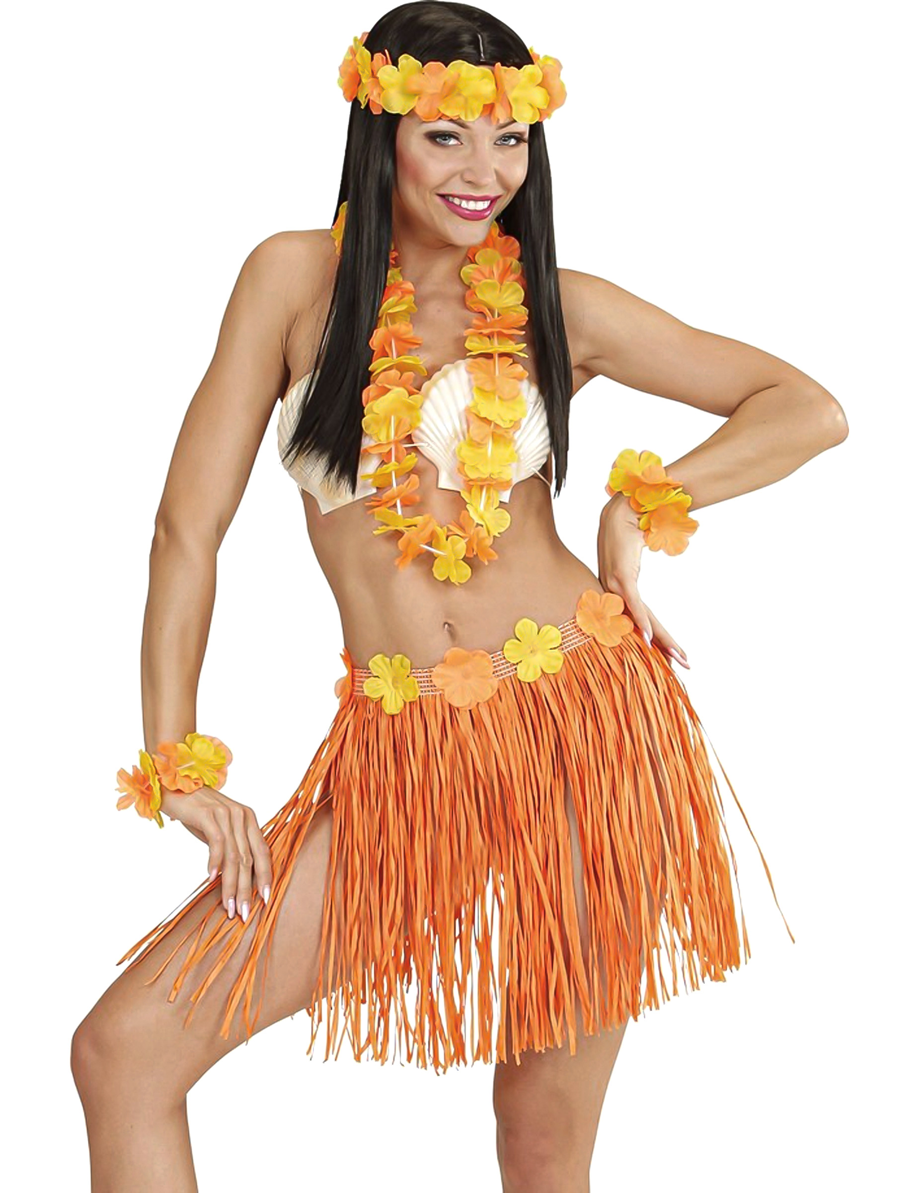 Kostüm Hawaii für Damen gelb-orange Kostüm Hawaii für Damen gelb-orange von WIDMANN