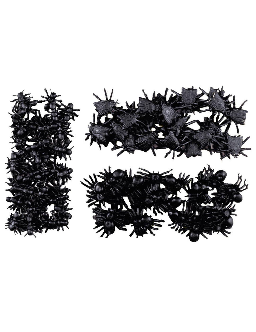 Krabbeltiere-Set Ameisen Spinnen und Fliegen Halloween-Deko 97-teilig schwarz 2x1cm von WIDMANN