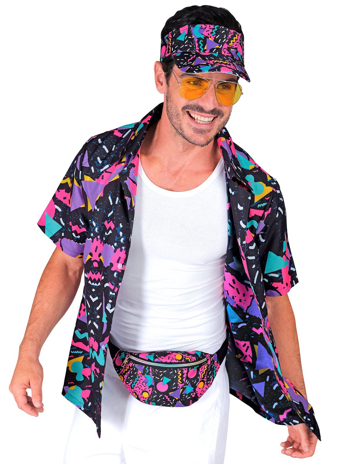 Kurzärmeliges Hemd 90er Jahre für Erwachsene von WIDMANN