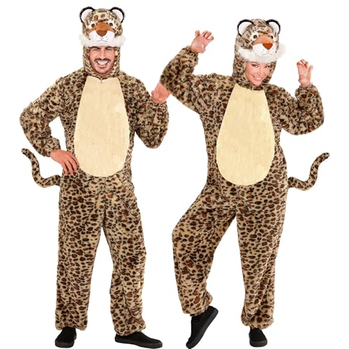 W WIDMANN MILANO Party Fashion - Kostüm Leopard, Plüsch Overall mit Kapuze, Tierkostüm von W WIDMANN MILANO Party Fashion