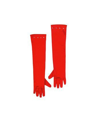 Lange Handschuhe Satin-Optik für Kinder rot von WIDMANN