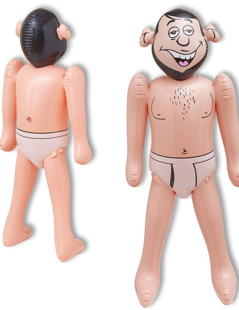 Männliche Gummipuppe aufblasbar frivol beige von WIDMANN