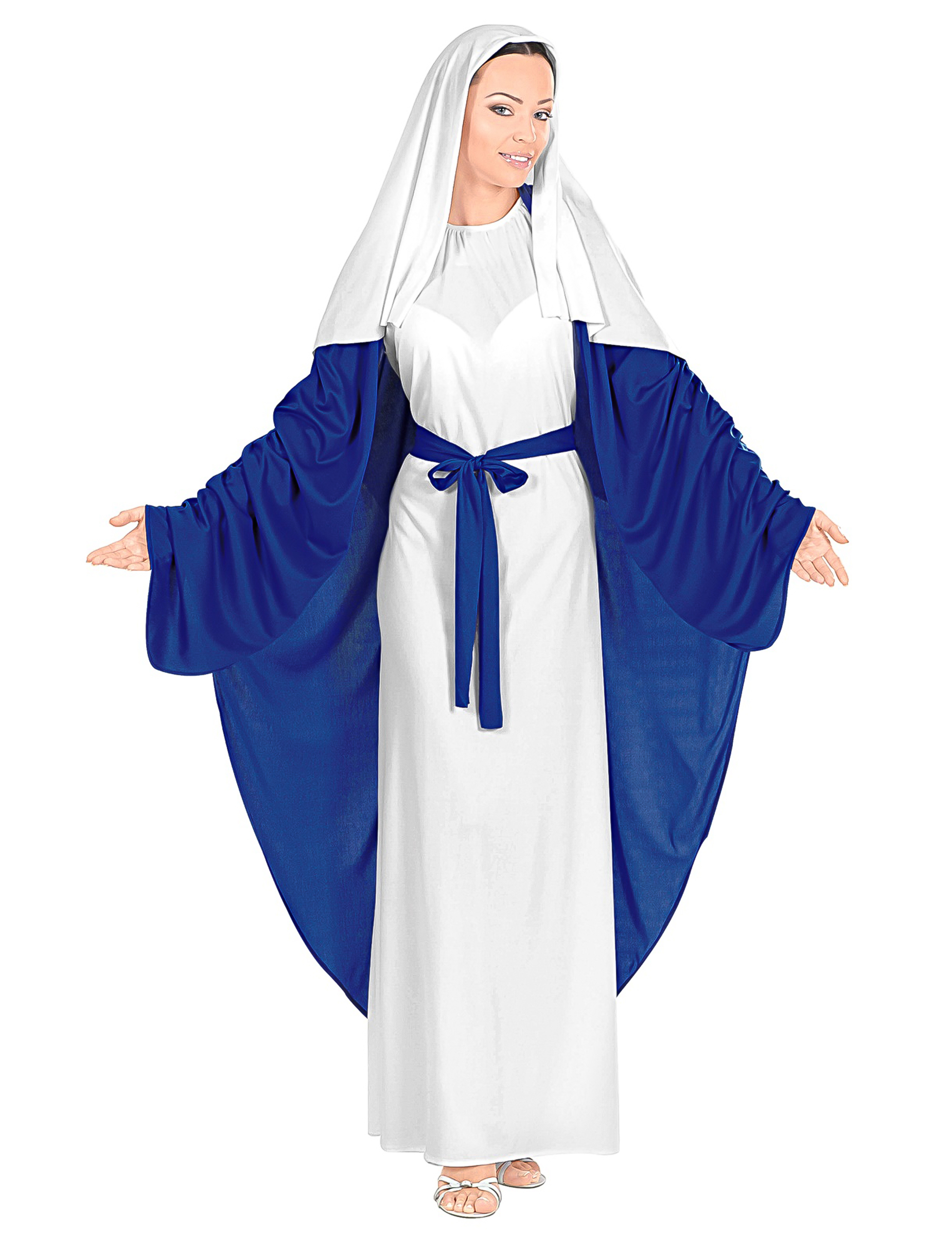 Maria Damenkostüm Krippenspiel blau-weiss Maria Damenkostüm Krippenspiel blau-weiss von WIDMANN