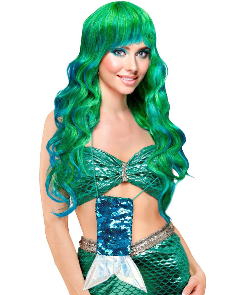 Meerjungfrau Tasche mit Pailletten für Erwachsene Blau von WIDMANN