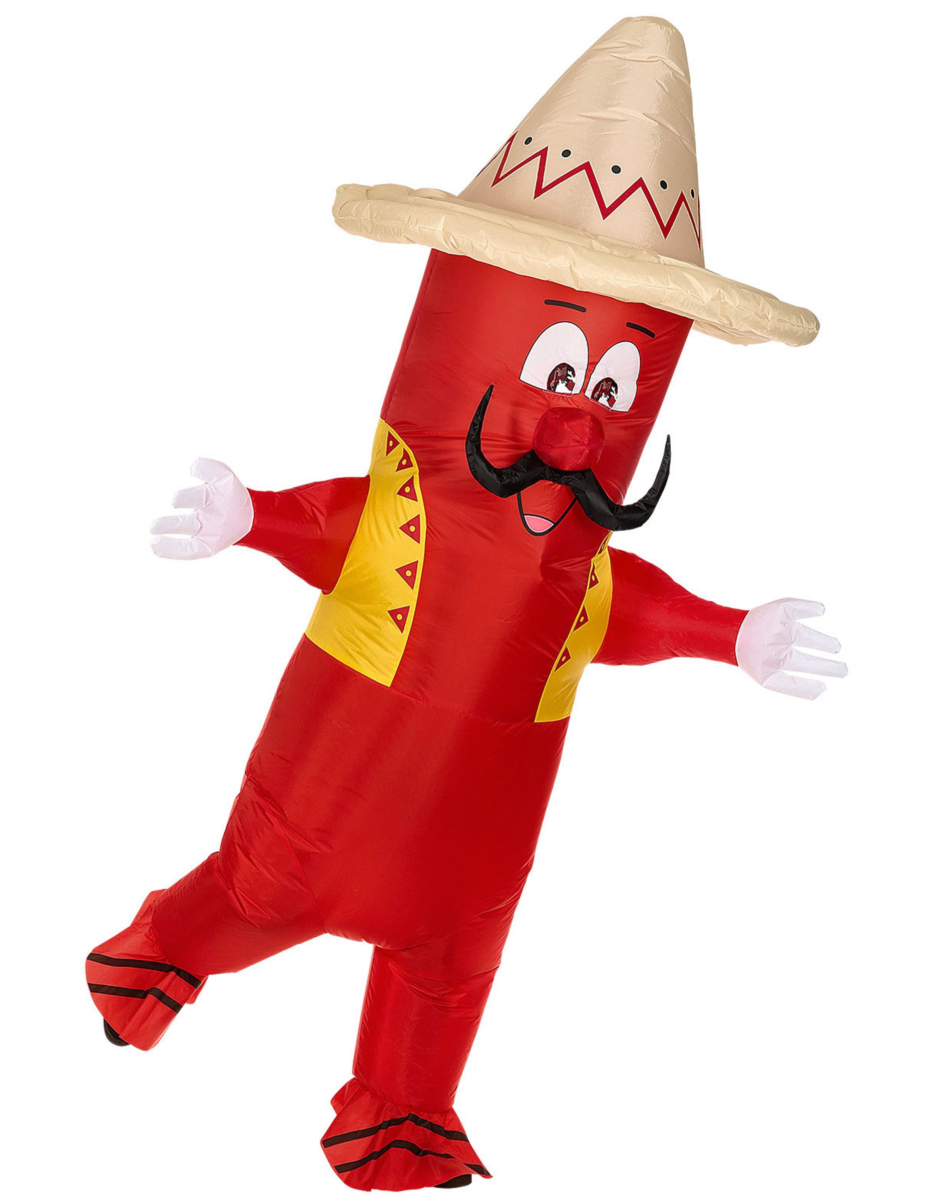 Mexikanische-Chili-Kostüm aufblasbares Kostüm rot-gelb-braun Mexikanische-Chili-Kostüm aufblasbares Kostüm rot-gelb-braun von WIDMANN