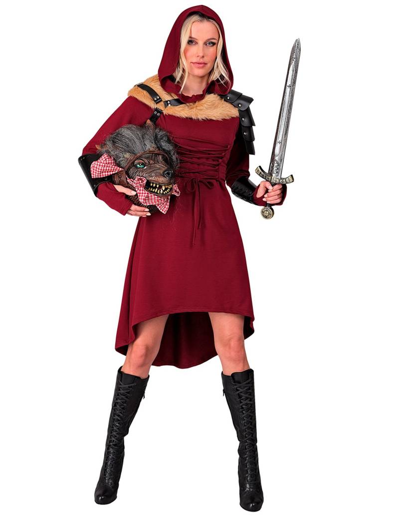 Mittelalterliches Gothic Kleid für Damen rot von WIDMANN