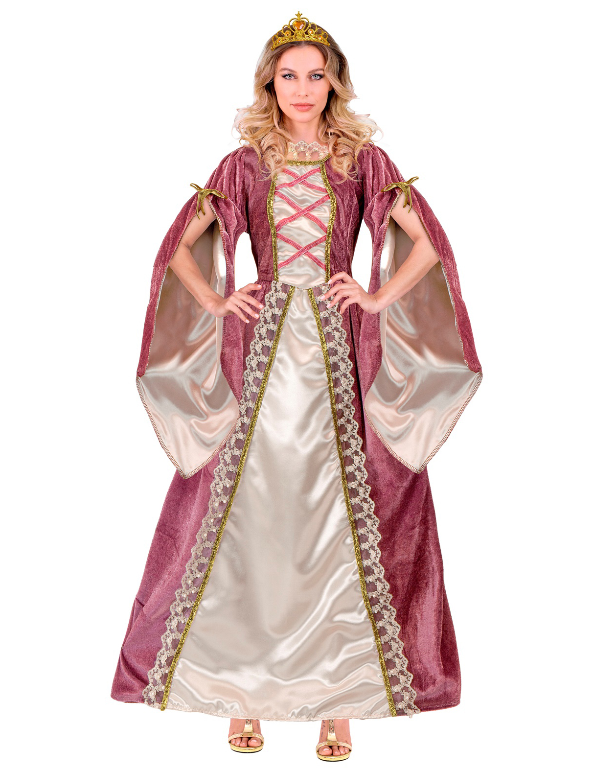 Mittelalterliches Prinzessinnenkostüm für Damen rosa-weiss Mittelalterliches Prinzessinnenkostüm für Damen rosa-weiss von WIDMANN