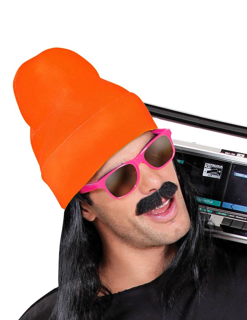 Mütze Neon Orange Beanie orange neon für Erwachsene von WIDMANN