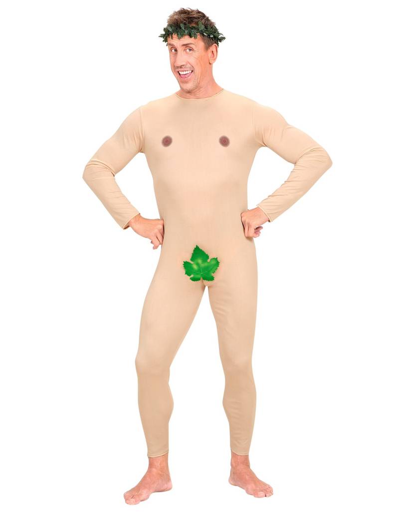 Nackter Mann Adam Herrenkostüm beige-grün von WIDMANN