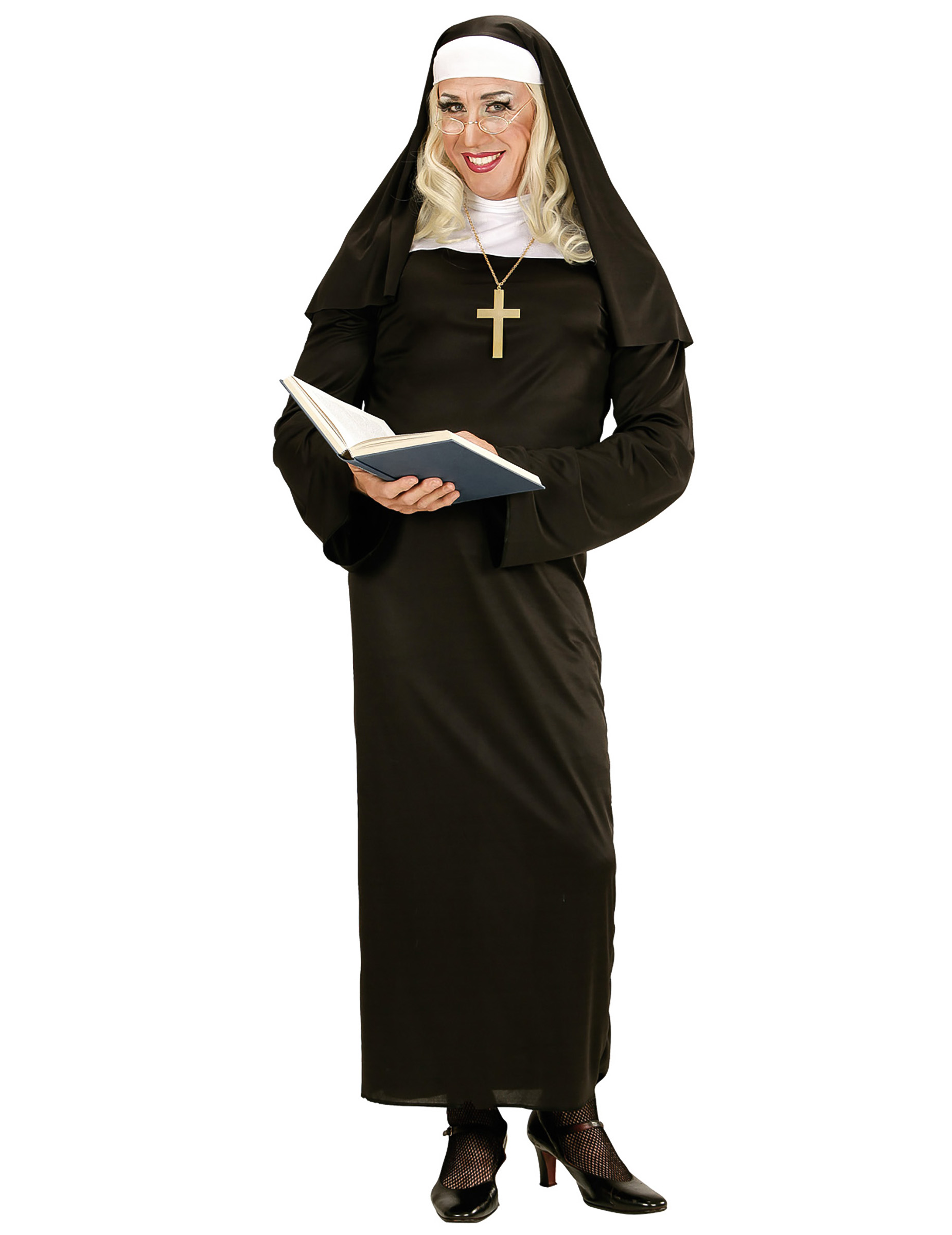 Nonne religiöses Damenkostüm schwarz-weiss Nonne religiöses Damenkostüm schwarz-weiss von WIDMANN