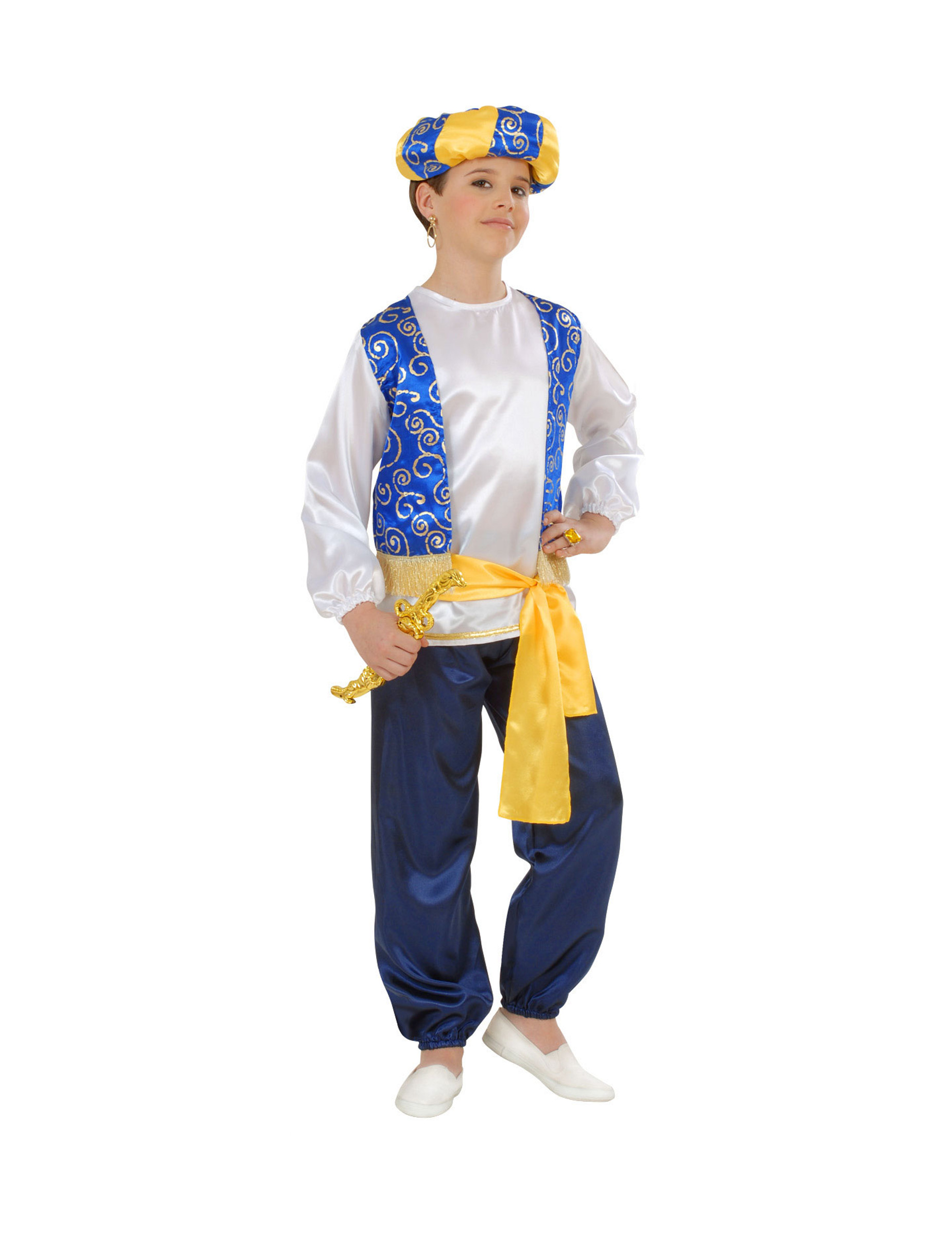 Orientalisches Prinzen-Kostüm für Jungen Faschingskostüm blau-weiss-gold Orientalisches Prinzen-Kostüm für Jungen Faschingskostüm blau-weiss-gold von WIDMANN