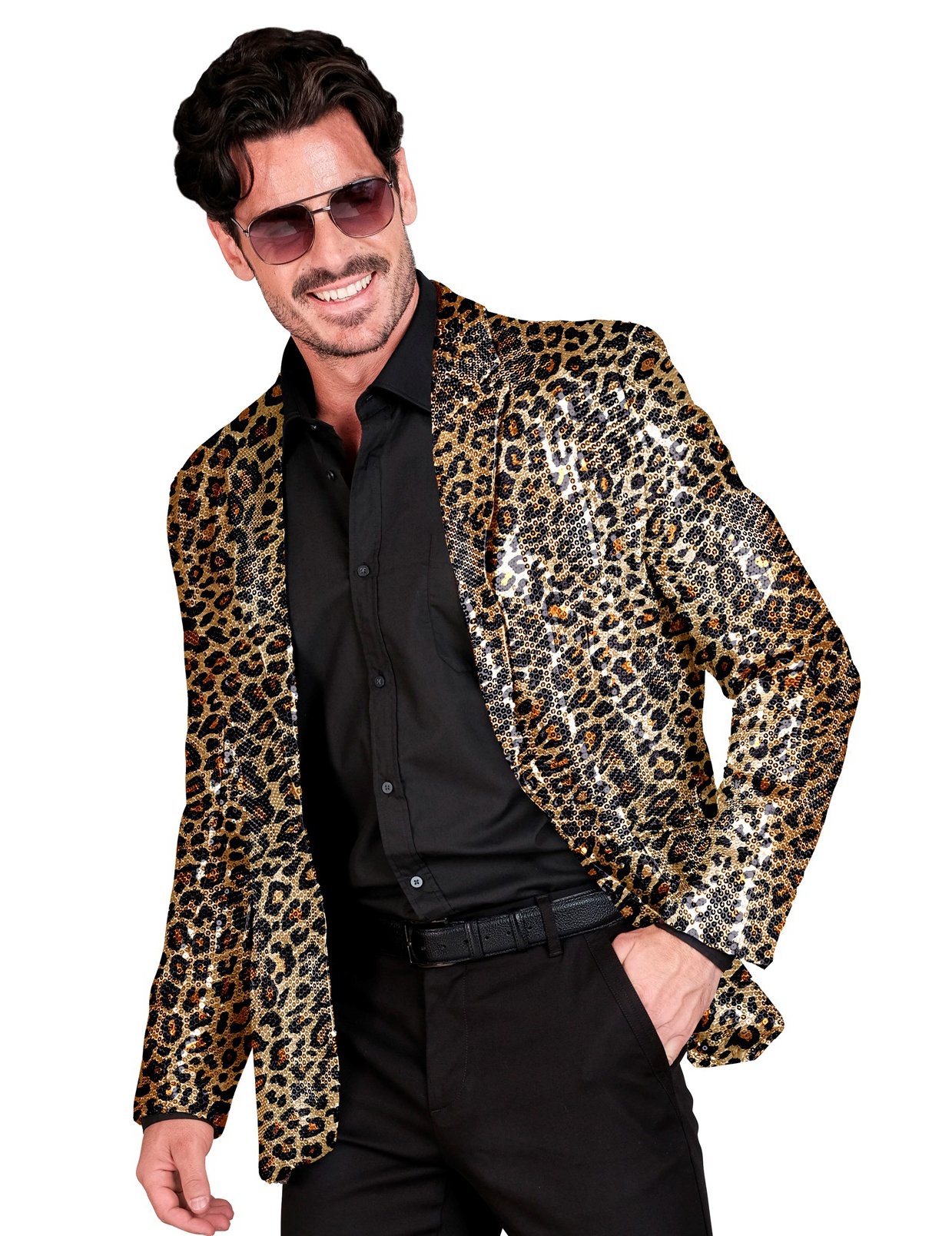 Pailletten Anzugjacke Leopardenmuster für Herren von WIDMANN