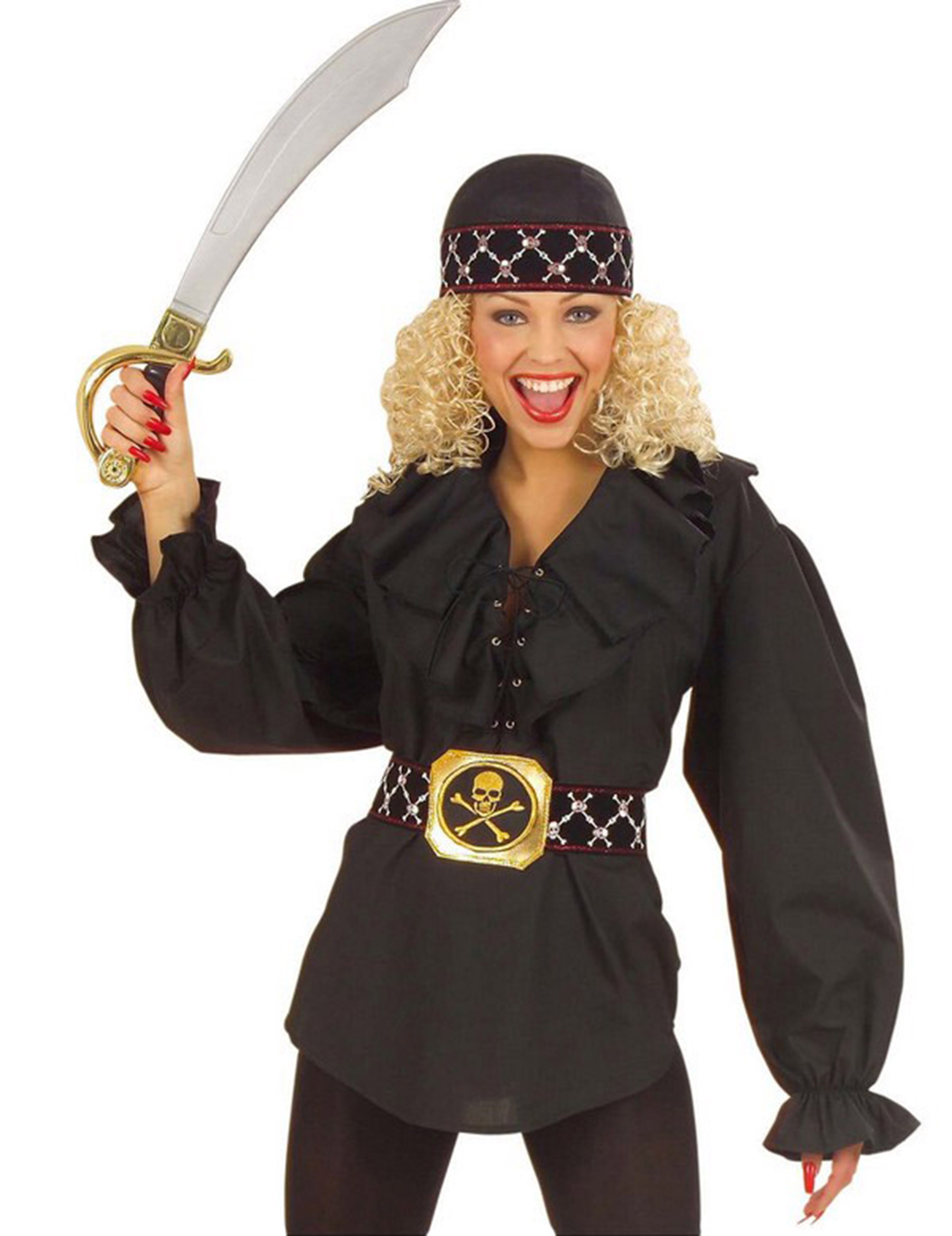 Piraten-Bluse Damen schwarz Piraten-Bluse Damen schwarz von WIDMANN