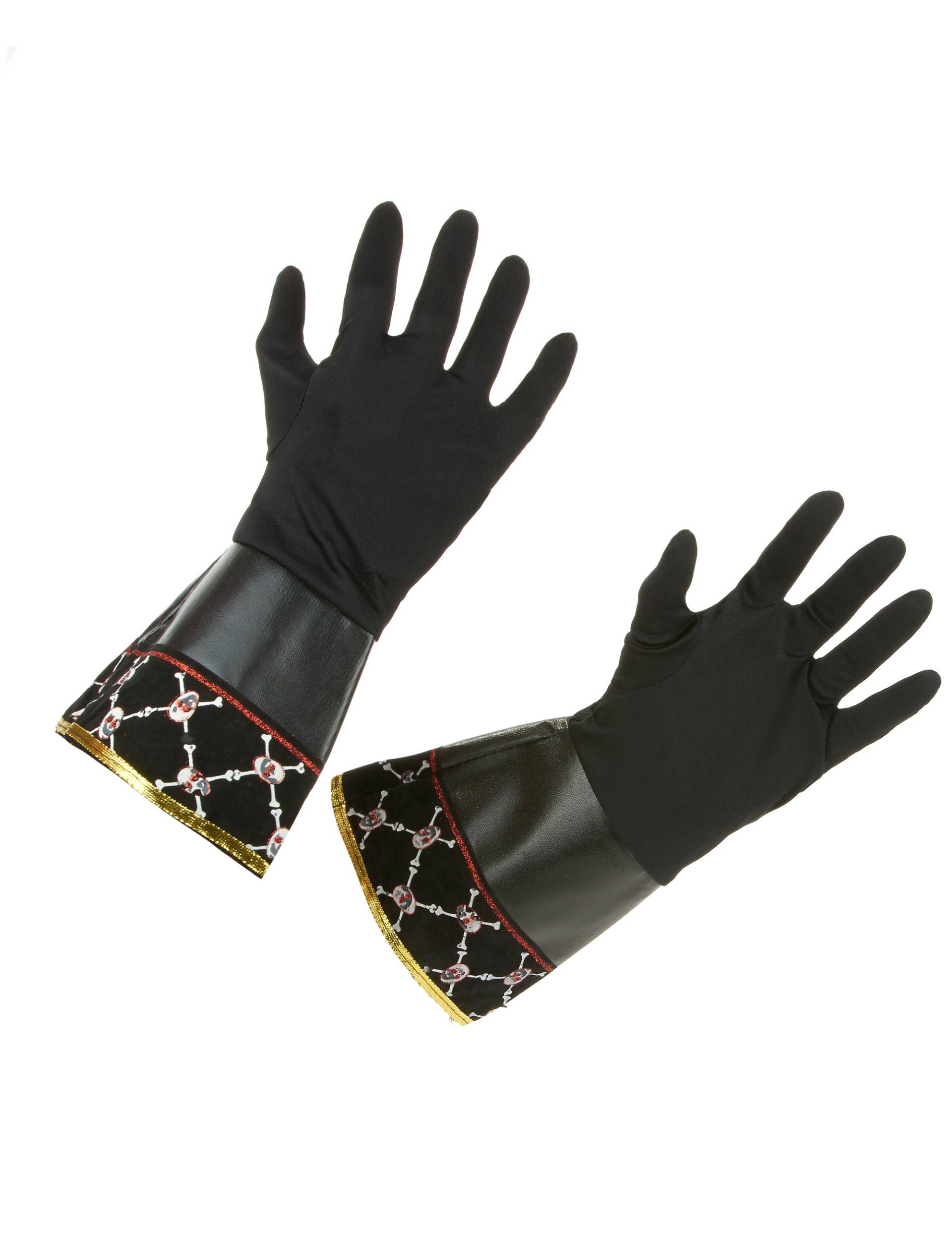 Piraten Handschuhe schwarz-gold Piraten Handschuhe schwarz-gold von WIDMANN