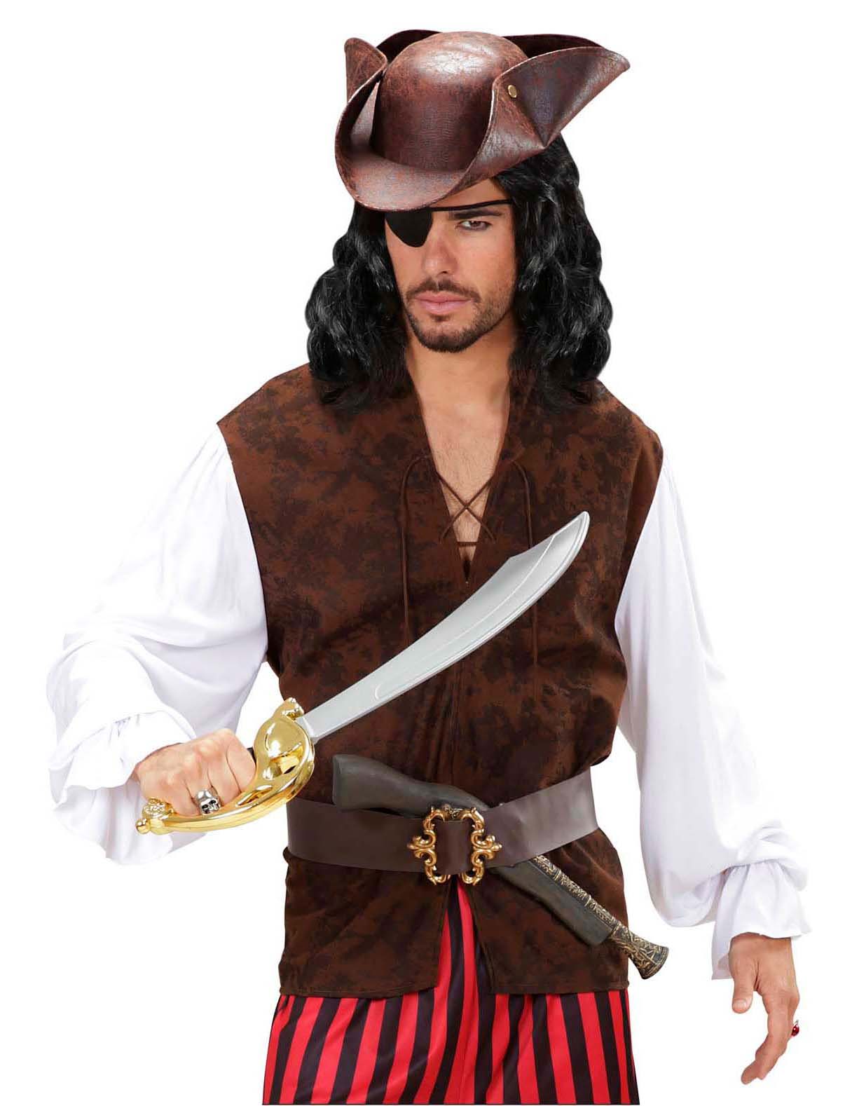Piraten-Hemd mit Weste braun-weiss Piraten-Hemd mit Weste braun-weiss von WIDMANN