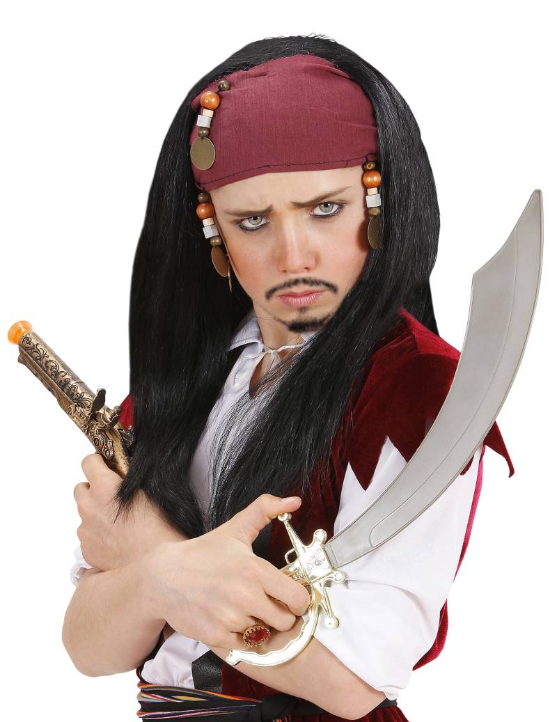 Piraten-König Kinder-Perücke schwarz von WIDMANN